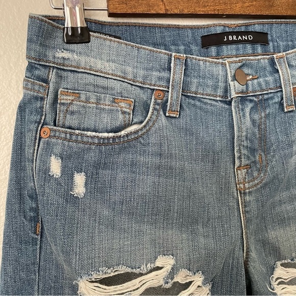 J Brand Womens Distressed Euphoria Denim Jean Shorts Size 24 High Rise Boyfriend - Picture 3 of 6